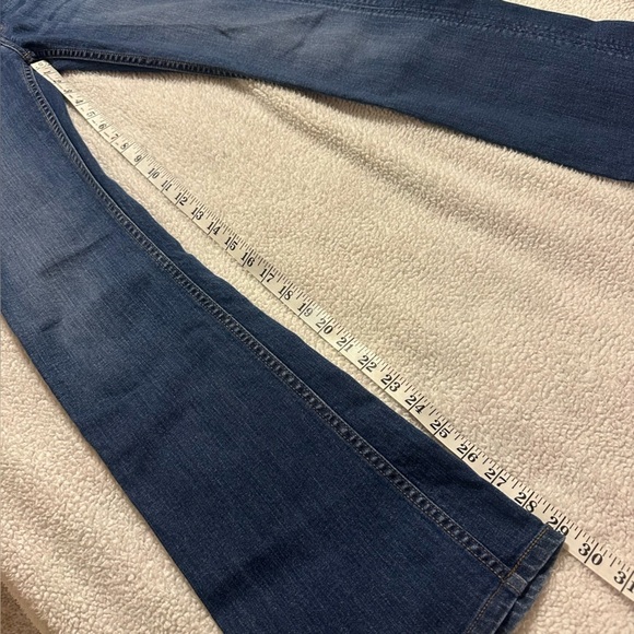 Hudson Signature Midrise Bootcut Denim Jeans Dark Blue Flap Pockets Wide Leg - Picture 7 of 13